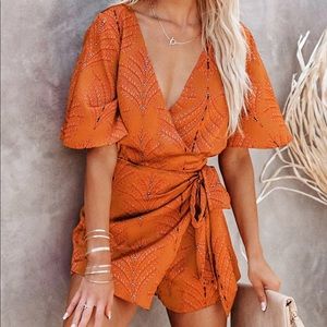 Womens tie waist romper
